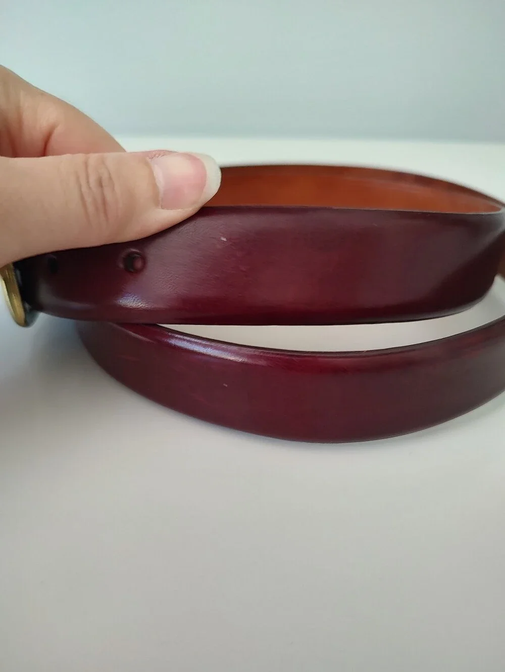 Cole Haan Men's Genuine Leather Belt Reddish Brown 40